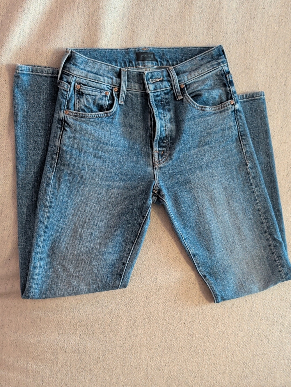 MOTHER Hiker Hover straight leg, Mid-rise jeans, Penny for Your Thoughts, Sz. 24
